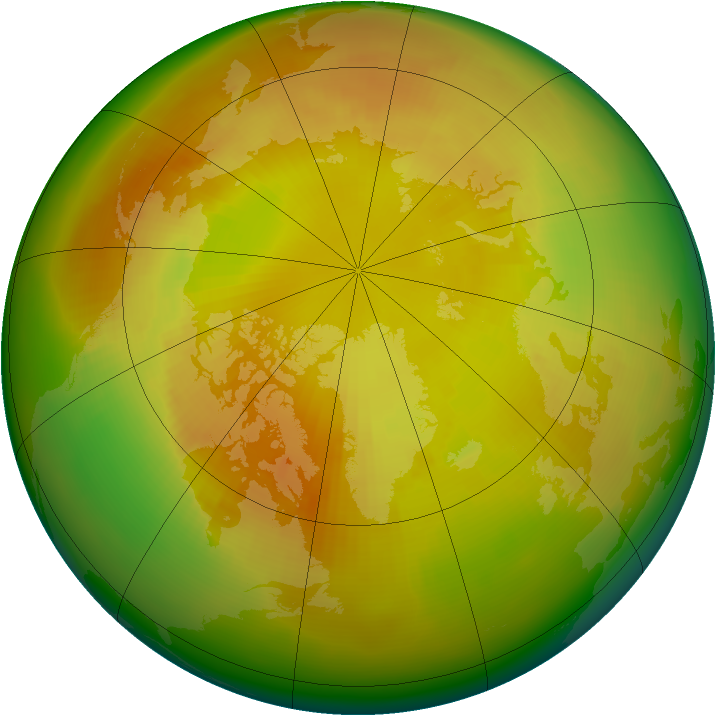 Arctic ozone map for May 1987
